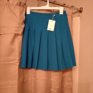 Blue Pleated Women's Skirt
